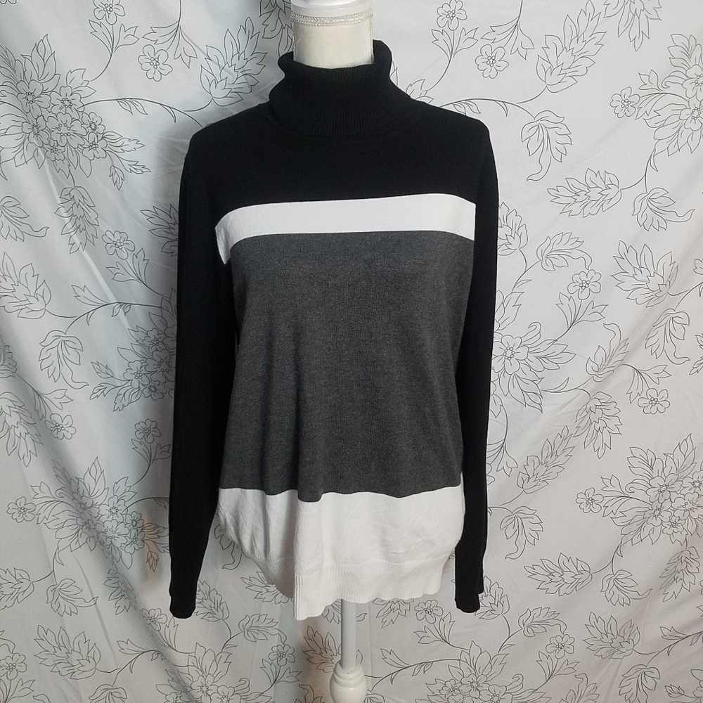 Clavin Klein Color Block Turtle Neck Sweater